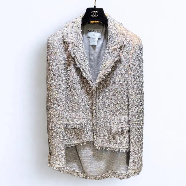 Chanel Multicolour Blazer and Skirt Set Sz 40 in Tweed from Revivre Luxury Consignment, photo 1 of 1