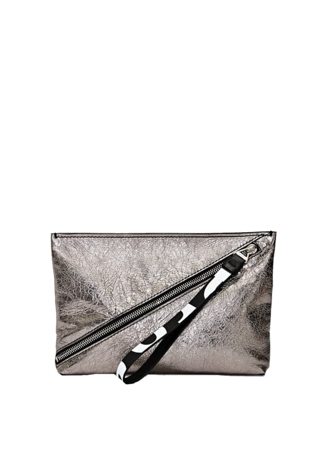 Proenza Schouler PS Logo Zip Pouch, Dark Silver, image 1 of 1 from Cultstatus