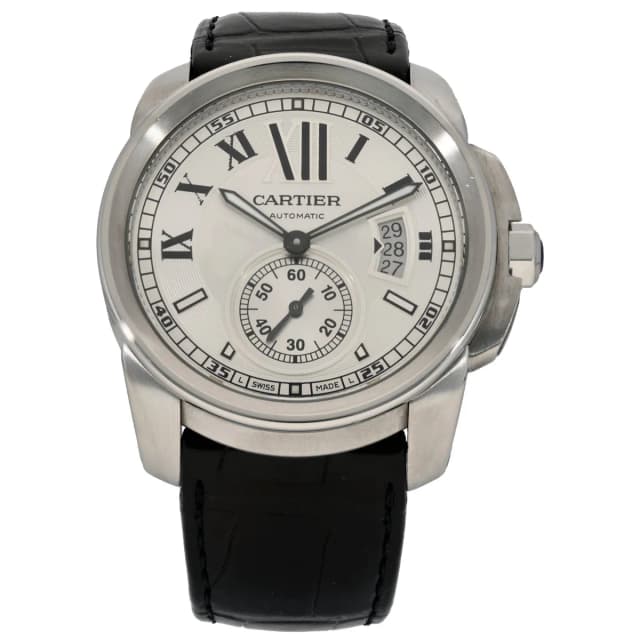 Calibre De Cartier W7100013 44mm Stainless Steel Watch in Leather from H&T, photo 1 of 1