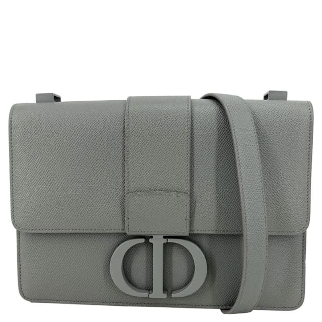 Dior 30 Montaigne Flap Grained Calfskin Leather Crossbody Bag Grey in Grey Caviar leather from Dallas Designer Handbags, photo 1 of 1
