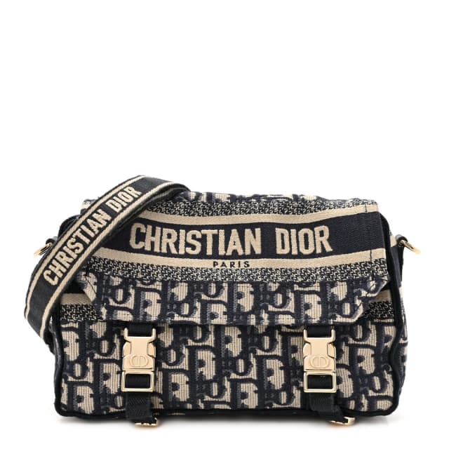 Dior Oblique Medium Diorcamp Messenger Canvas Bag - Blue in Blue Canvas from H&T, photo 1 of 1