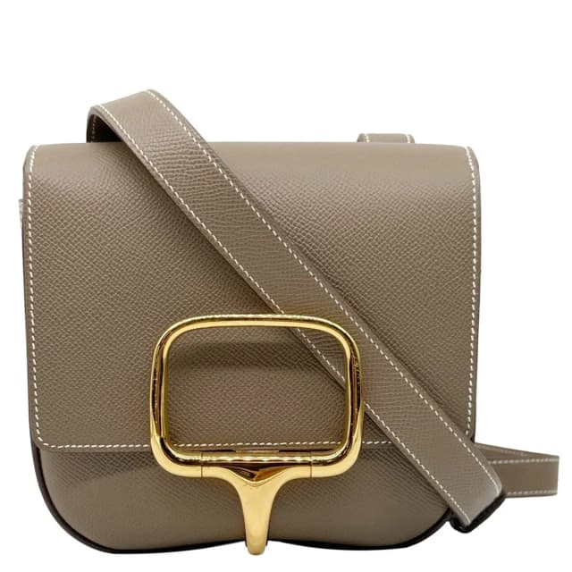 Hermès Della Cavalleria Mini Epsom Leather Shoulder Bag Etoupe in Taupe Epsom leather from Dallas Designer Handbags, photo 1 of 1