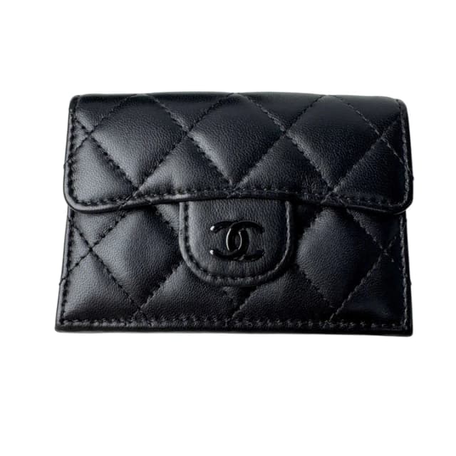 Chanel Quilted CC Logo Compact Wallet So Black in Black Lambskin from The Reluxe, photo 1 of 1