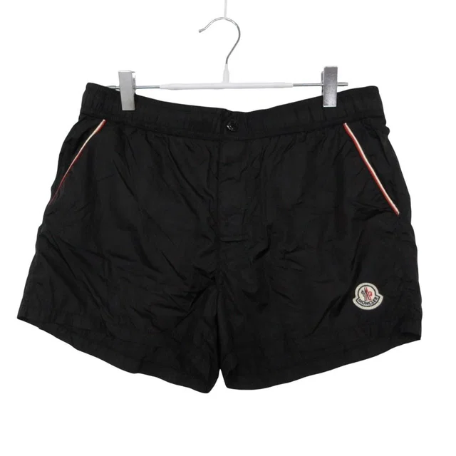 Moncler Shorts Boxer Mare Swim Trunks Logo Elastic Waist Velcro Black MM in Black from The Reluxe, photo 1 of 1
