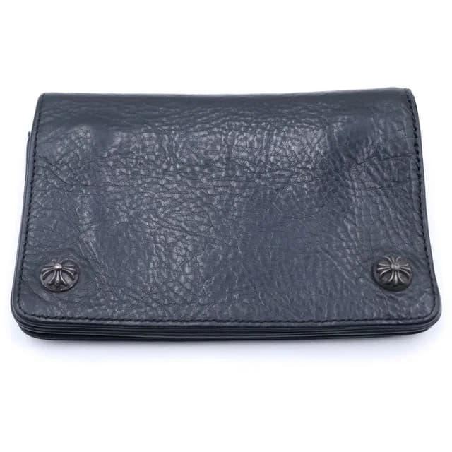 Chrome Hearts Cross Ball Button Leather Wallet Black in Black Leather from The Reluxe, photo 1 of 1
