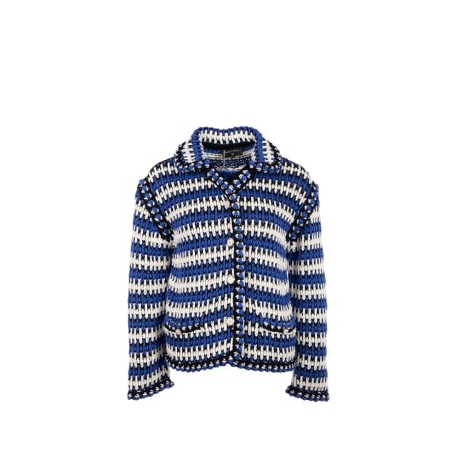 Chanel size 38 21C cotton jacket Cotton/Linen/paper blue/white/black in Black from EMIER, photo 1 of 1