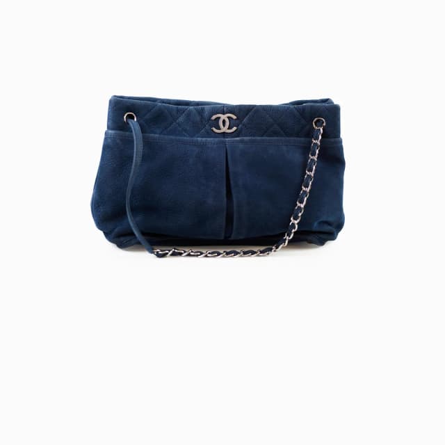 Chanel Calfskin Tote in Blue Calfskin from The Purse Affair, photo 1 of 1