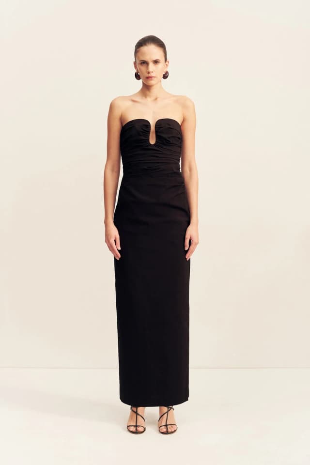 Shona Joy CAMPBELL STRAPLESS U WIRE MAXI DRESS - BLACK, image 1 of 1 from Shona Joy