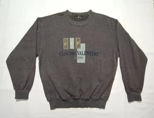 Claudio Valentino Paris Sweatshirt Spell Out Logo in gray from Grailed, photo 1 of 1