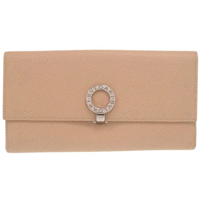 Bvlgari Logo Clip Wallet Calfskin Beige in Beige Calfskin from The Reluxe, photo 1 of 1