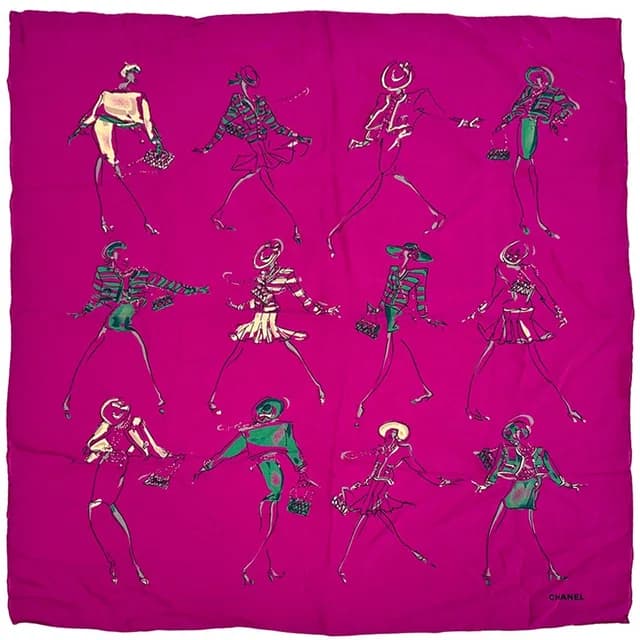 Chanel Scarf Mademoiselle Silk Purple Sheer Large in Purple Silk from The Reluxe, photo 1 of 1