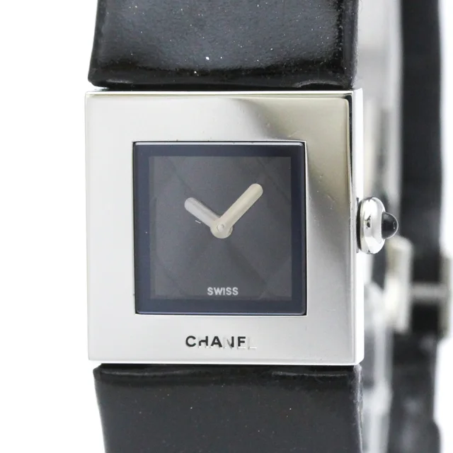 Chanel Matelasse Steel Leather Quartz Ladies Watch H0116 Polished in Black Leather from Elady, photo 1 of 1