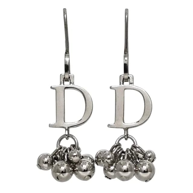 Dior Single Earring Metal Silver Logo in Silver from The Reluxe, photo 1 of 1