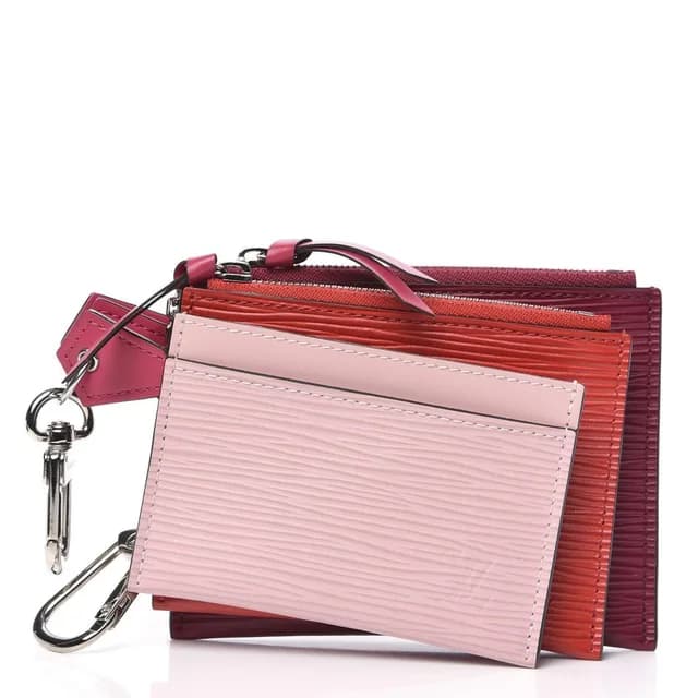 Louis Vuitton Multicolor Pink Epi Leather Trio Card Case Wallet Keychain in Pink Leather from Bagriculture, photo 1 of 1