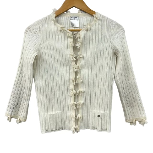 Chanel Cardigan M Ivory Long Sleeve 38 in White from The Reluxe, photo 1 of 1