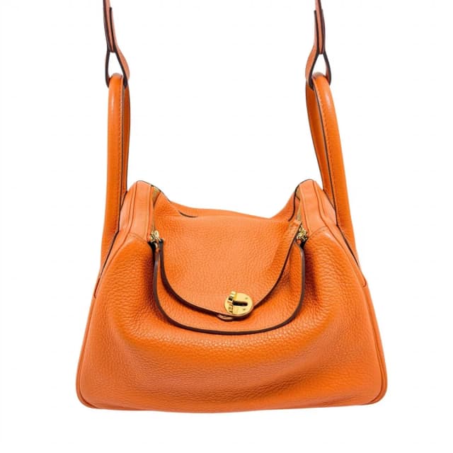 Hermès Lindy 30 Shoulder Bag Taurillon Clemence Orange in Orange Clemence leather from The Reluxe, photo 1 of 1