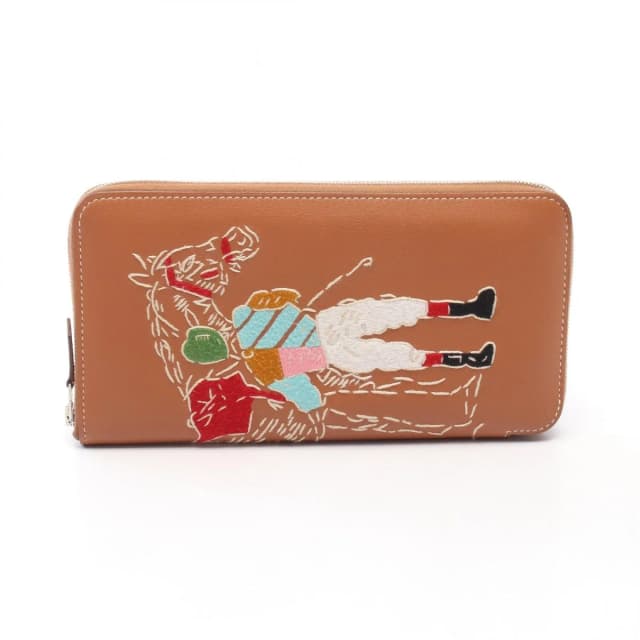 Hermès Round Wallet Azap Long Classic Embroidery Gold in Gold Swift leather from The Reluxe, photo 1 of 1