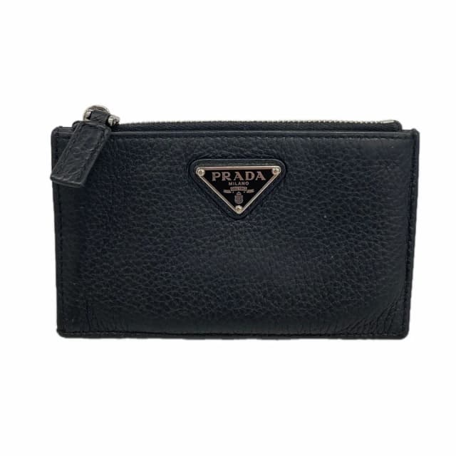 Prada Coin Purse Leather Black Silver in Black Leather from The Reluxe, photo 1 of 1