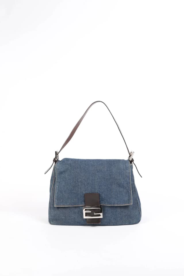 Fendi Vintage Denim Mamma Baguette Shoulder Bag in Denim from Break Archive, photo 1 of 1