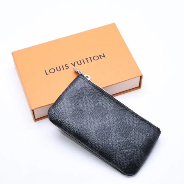 Louis Vuitton Pochette Cles Coin Purse Damier Graphite Canvas Black Gray Silver in Black Canvas from The Reluxe, photo 1 of 1