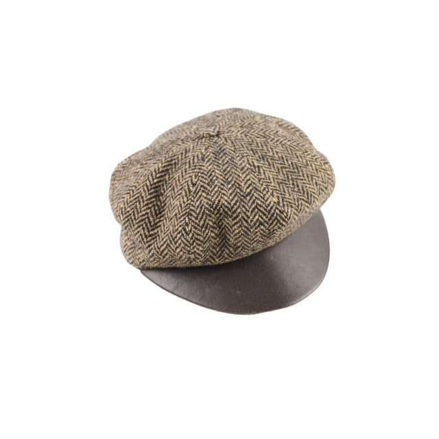 Hermès Wool Cashmere Herringbone Flat Cap Brown Size 57 in Brown Cashmere from The Purse Affair, photo 1 of 1