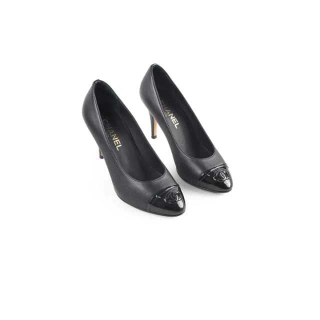 Chanel Heels Size 36.5 in Black Leather from The Purse Affair, photo 1 of 1