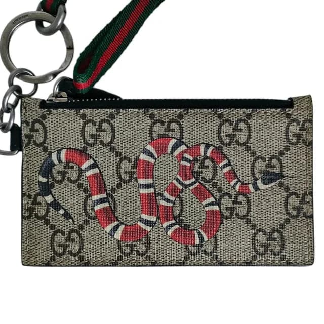 Gucci GG Supreme Kingsnake Fragment Case Wallet Beige in Beige Canvas from The Reluxe, photo 1 of 1