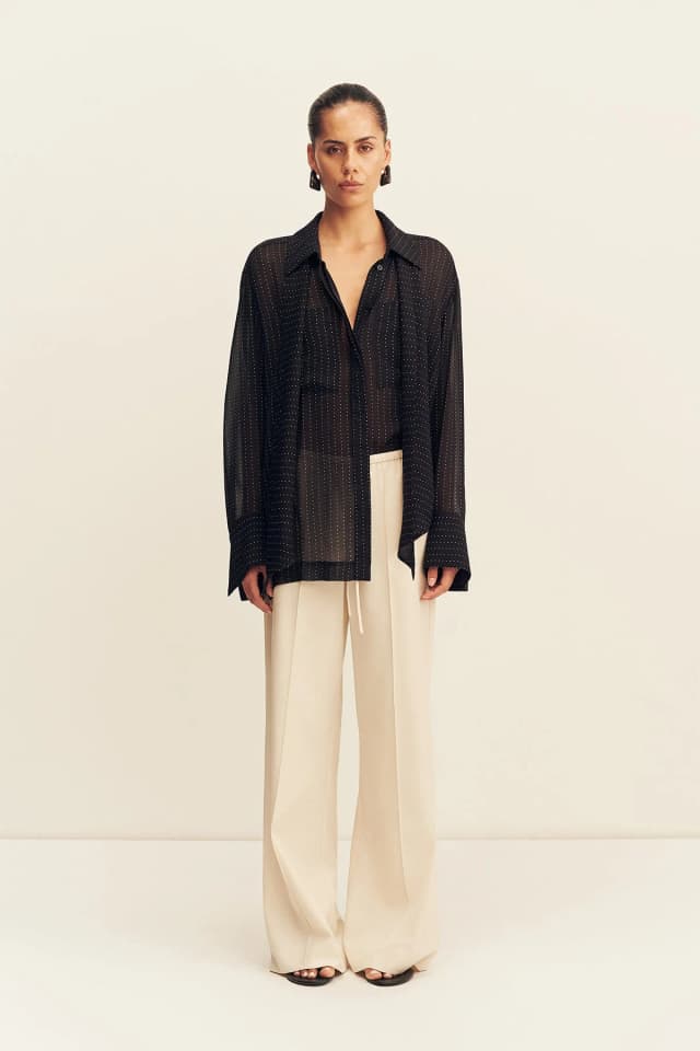 Shona Joy IRVING POLKA DOT SHEER SHIRT, image 1 of 1 from Shona Joy