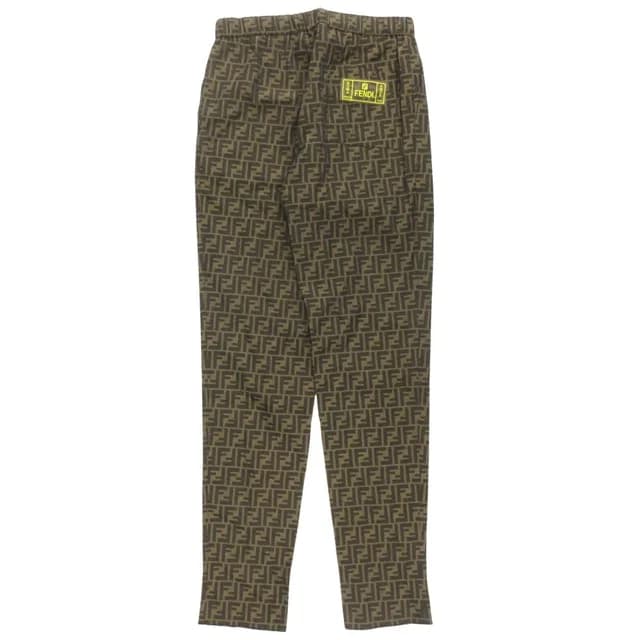 Fendi Zucca Pattern Monogram Pants Tapered FF Logo All Over Print 50 Brown in Brown from The Reluxe, photo 1 of 1