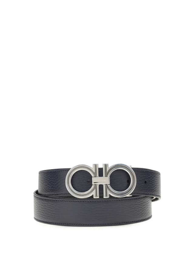 Ferragamo Reversible Leather Belt — Navy Calf Bos Taurus in Navy Leather from HEWI, photo 1 of 1