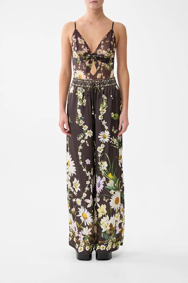 Camilla eBoutique SCALLOPED EDGE TRIANGLE BODYSUIT WITH BOW FRONT DISH IT, DAISY, image 1 of 1 from CAMILLA