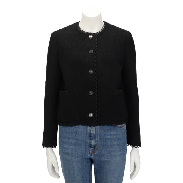 Dior Boucle Scalloped Edge Jacket FR 42 in Black Wool from Blue Spinach, photo 1 of 1