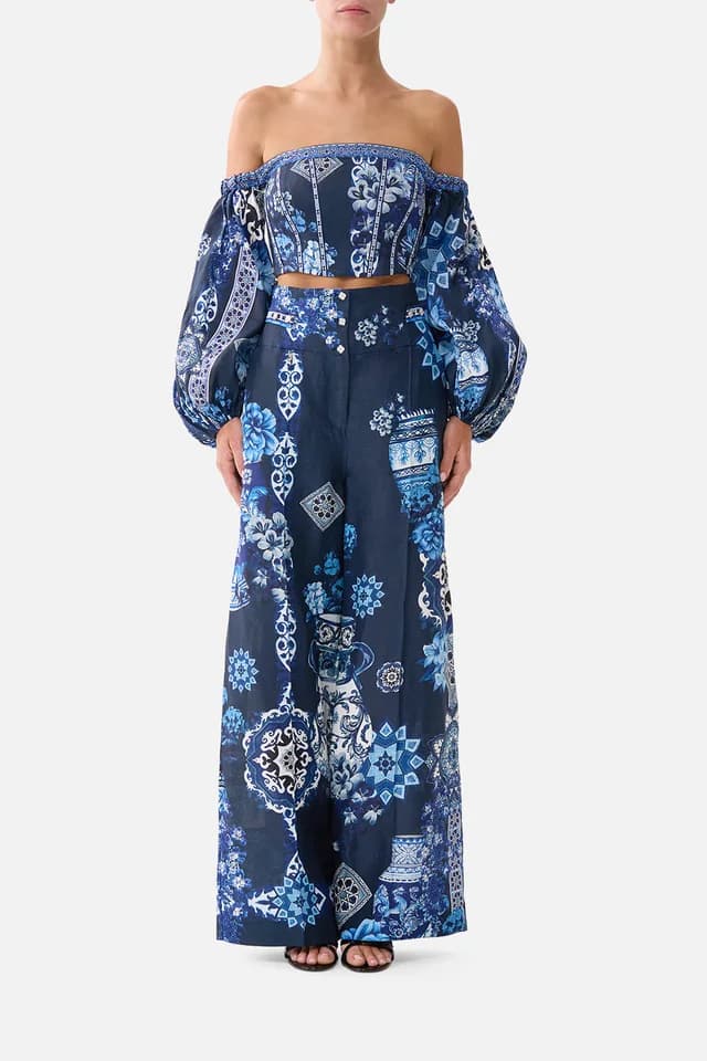 Camilla eBoutique TAILORED PANT WITH WAIST BUTTON DETAIL A TILED WONDERLAND, image 1 of 1 from CAMILLA
