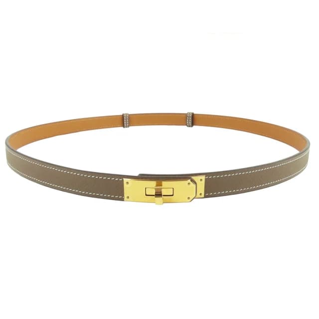 Hermès Kelly 18 Belt Etoupe Gold Hardware Epsom in Taupe Epsom leather from The Reluxe, photo 1 of 1