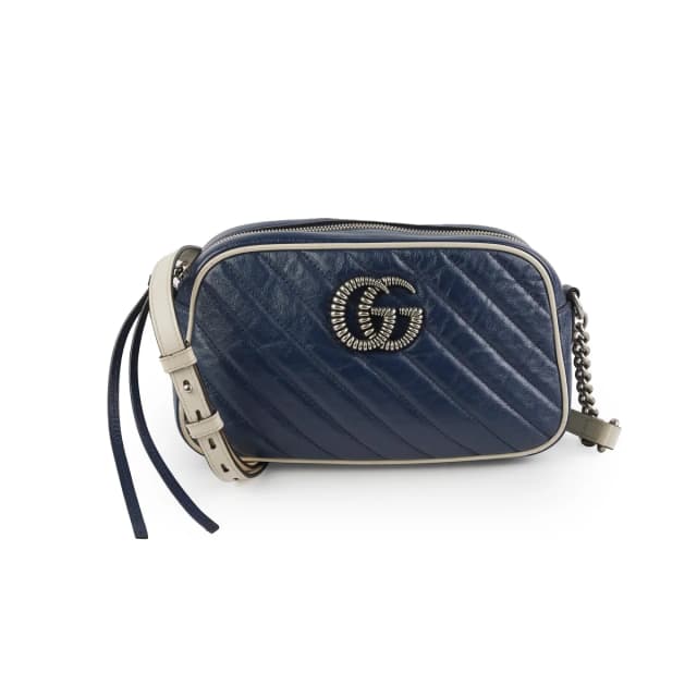 Gucci GG Marmont Calfskin Camera Bag Navy in Navy Calfskin from The Purse Affair, photo 1 of 1
