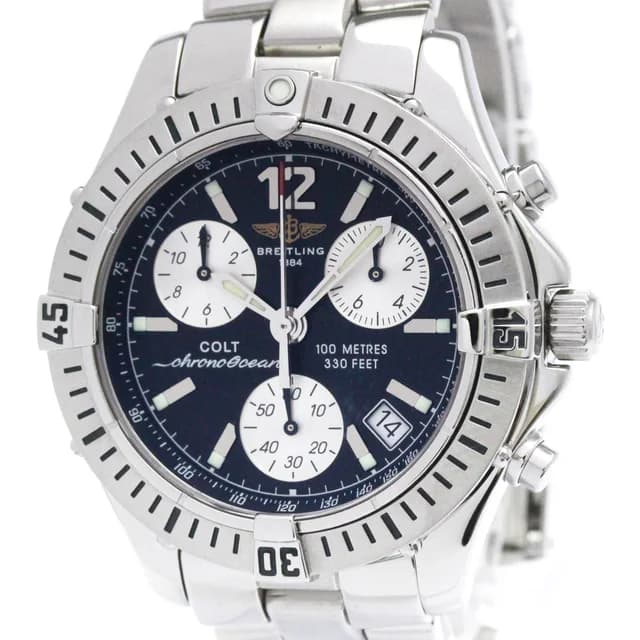 Breitling Colt Chrono Ocean Steel Quartz Mens Watch A53350 Polished in Black from Elady, photo 1 of 1