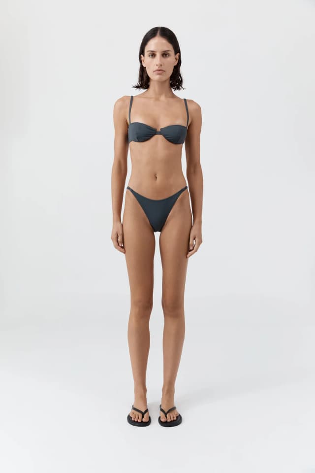 St Agni Balconette Bikini Top - Graphite, image 1 of 1 from St. Agni
