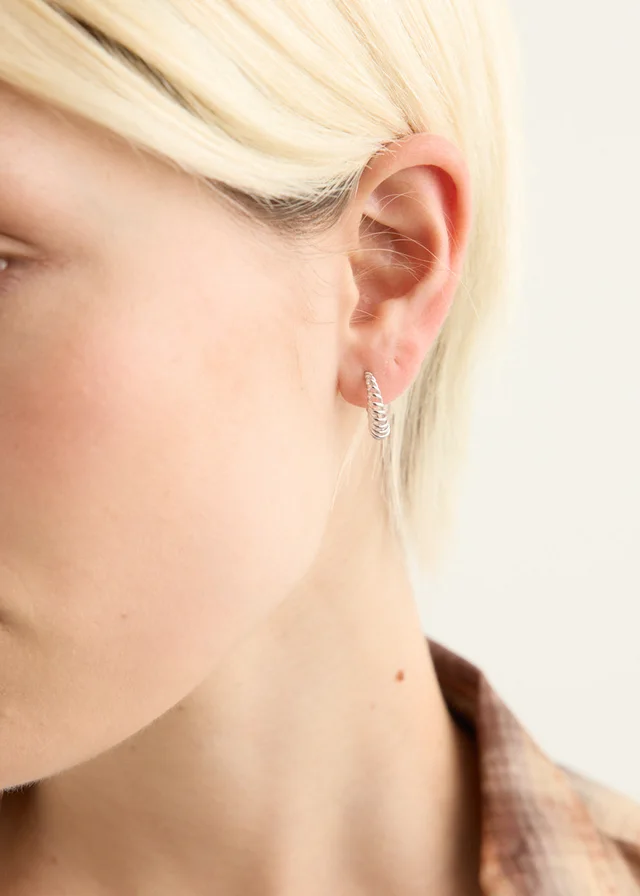 Incu Collection Silver Hoop Earrings Small in Silver, image 1 of 1 from Incu