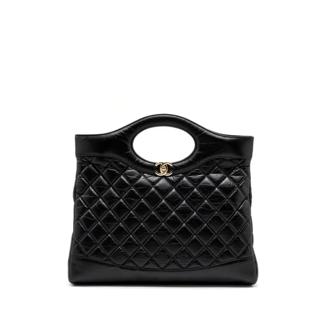 Chanel Large 31 Bag Aged Calfskin Black LGHW (Microchip) in Black Calfskin from EMIER, photo 1 of 1
