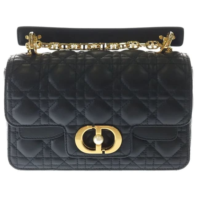 Dior Joli Chain Shoulder Bag Black Leather Gold in Black Leather from The Reluxe, photo 1 of 1