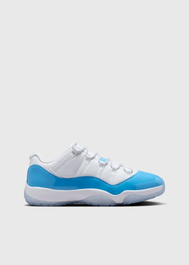 Nike Air Jordan 11 Retro Low 'University Blue' Sneakers in WHITE/UNIVERSITY BLUE-BLACK, image 1 of 1 from Incu