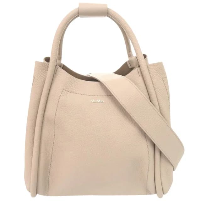Max Mara Marine Leather Beige 2-Way Shoulder Bag in Beige Leather from The Reluxe, photo 1 of 1