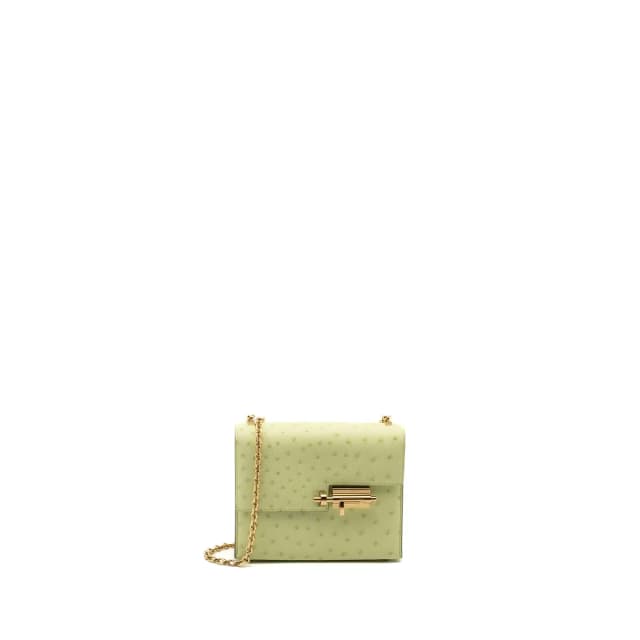 Hermès Mini Verrou Ostrich R9 Jaune Bourgeon GHW Stamp U in Yellow Ostrich from EMIER, photo 1 of 1