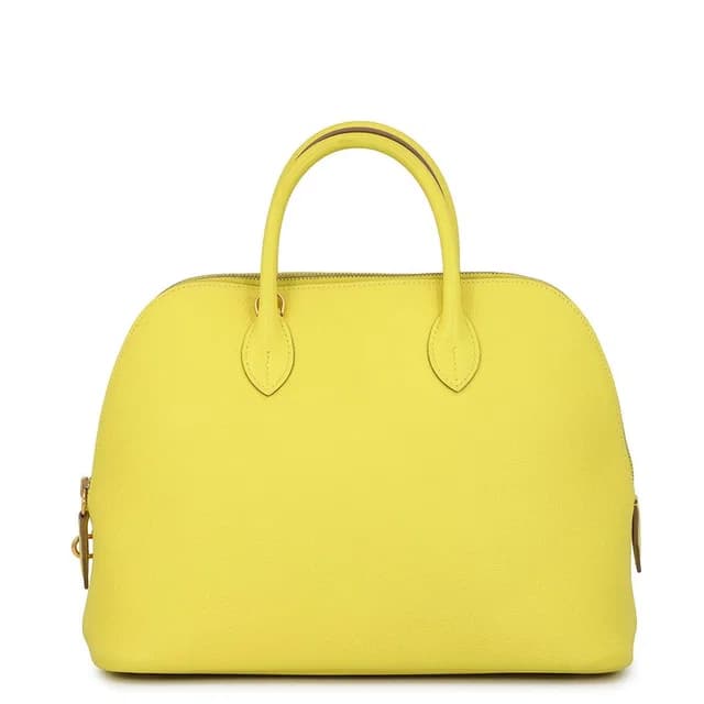 Hermès Handbag Bolide 1923 30 Lime Gold Evercolor 2-Way in Gold from The Reluxe, photo 1 of 1