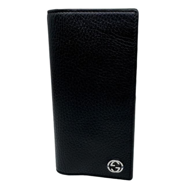 Gucci GG Interlocking Leather Long Wallet Black 610467 in Black Leather from Dallas Designer Handbags, photo 1 of 1