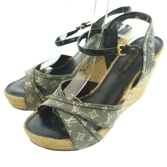 Louis Vuitton Wedge Sole Sandals Strap Monogram Canvas Espadouille Beige 36.5 in Beige Coated canvas from The Reluxe, photo 1 of 1
