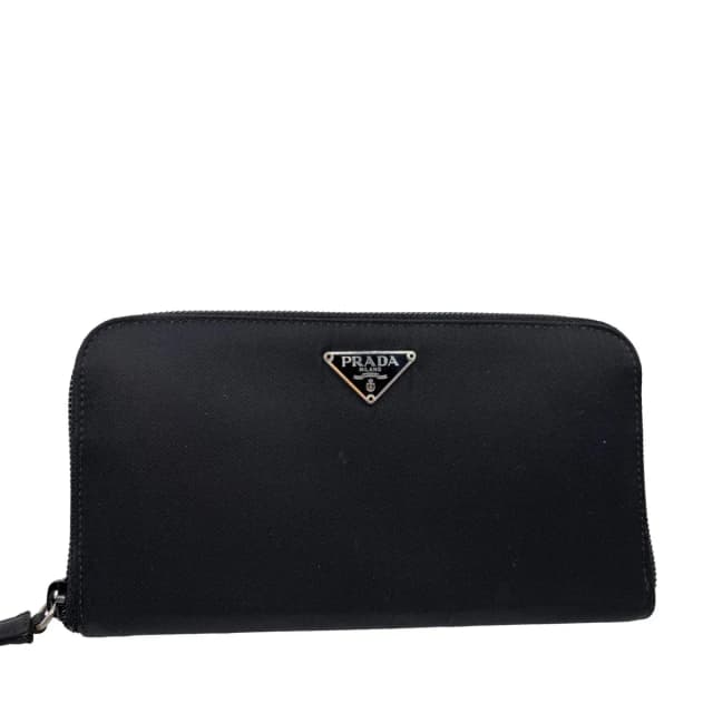 Prada Tessuto Nylon Zip Around Long Wallet Black in Black Nylon from Dallas Designer Handbags, photo 1 of 1