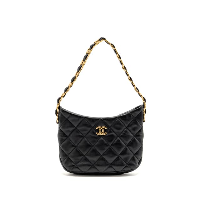 Chanel 22K hobo shoulder bag lambskin black GHW (microchip) in Black Lambskin from EMIER, photo 1 of 1