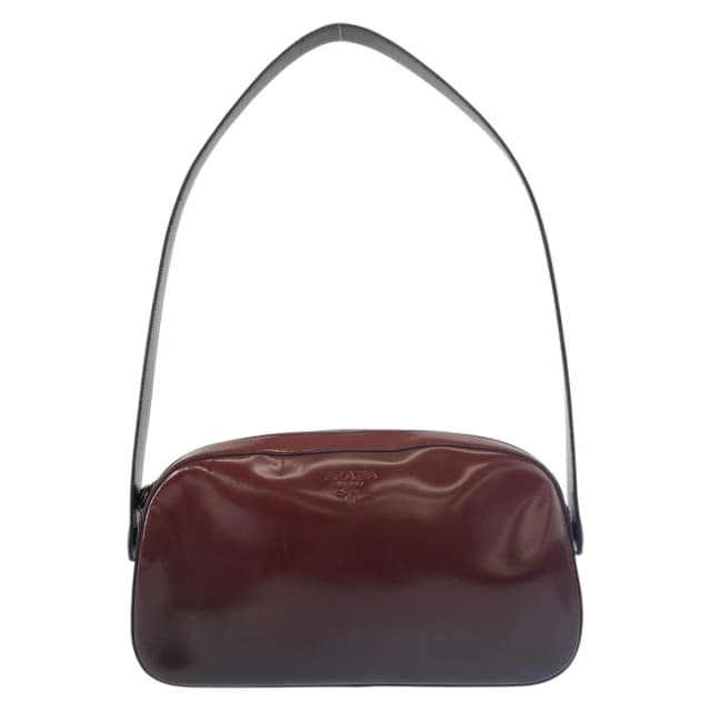 Prada Wine Red Black Patent Leather Shoulder Bag in Black Patent leather from The Reluxe, photo 1 of 1
