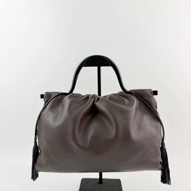 Loewe Gathered Tassel Hard Handle Handbag Leather Brown Vintage in Brown Leather from The Reluxe, photo 1 of 1
